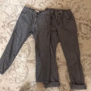 2 pairs of gray trousers